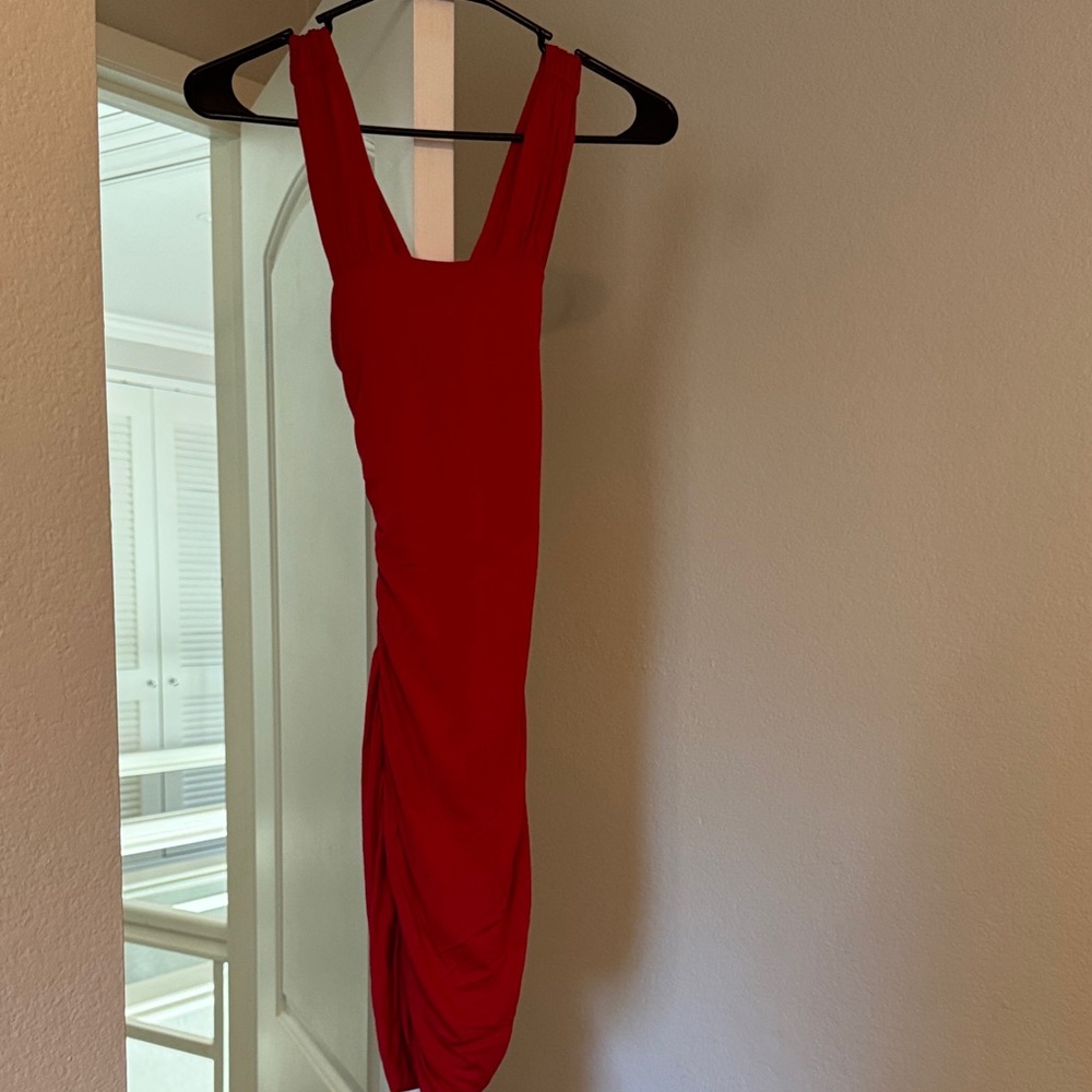Bar III Vibrant Red Midi Dress